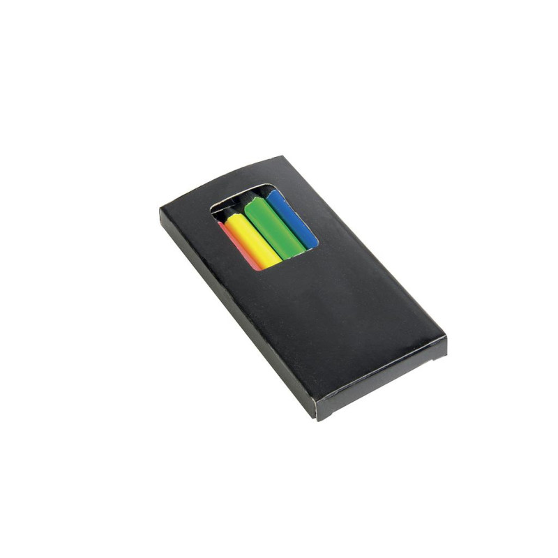 Set de 6 lápices de madera cilíndricos de colores fluorescentes , en caja de cartón