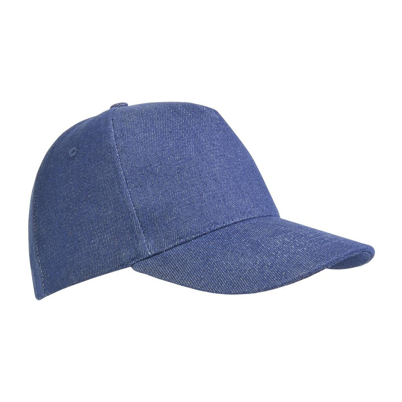 Gorra de 5 paneles algodón grueso percha do jeans con cierre velcro