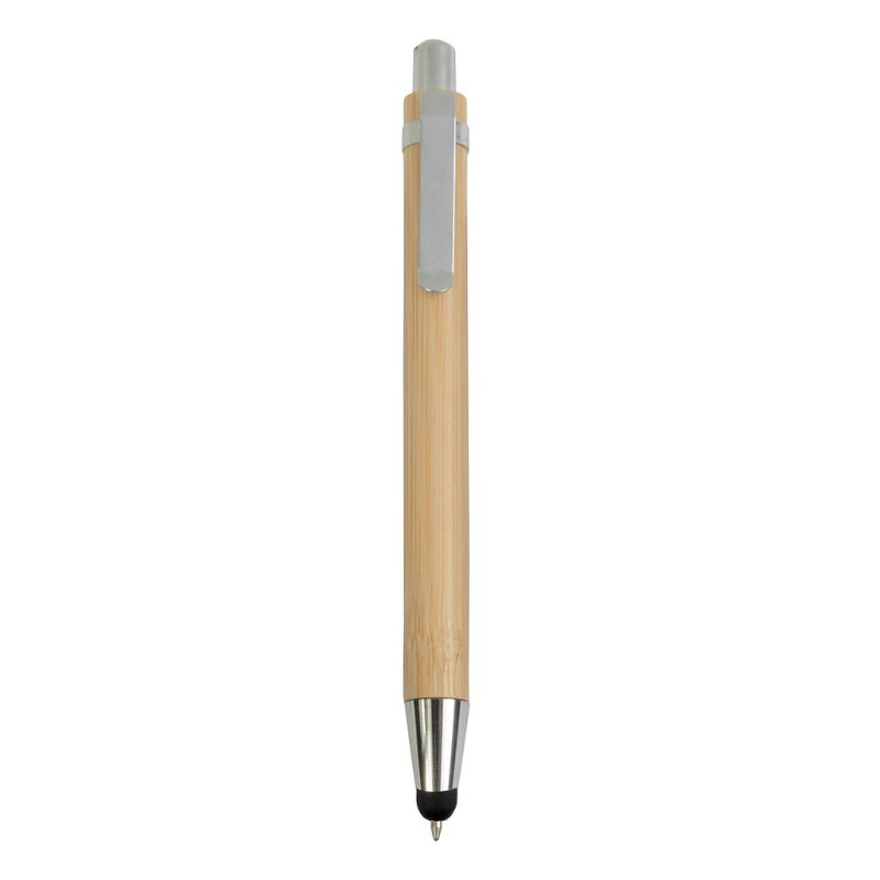Bolígrafo de acción rápida en bambú con almohadilla de goma
