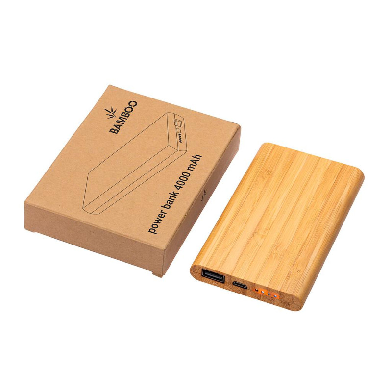 Banco de energía de bamboo 4000mAh.