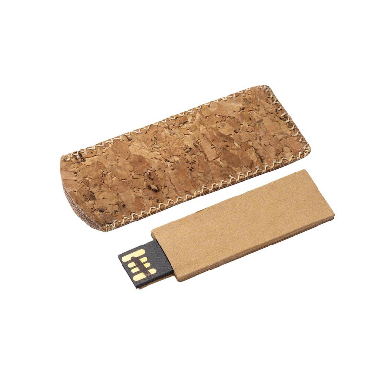 Memoria Usb con cuerpo de cartón y estuche de corcho 4GB