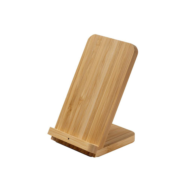 Cargador inalámbrico de bambú. Salida: DC5V/1A(5W)