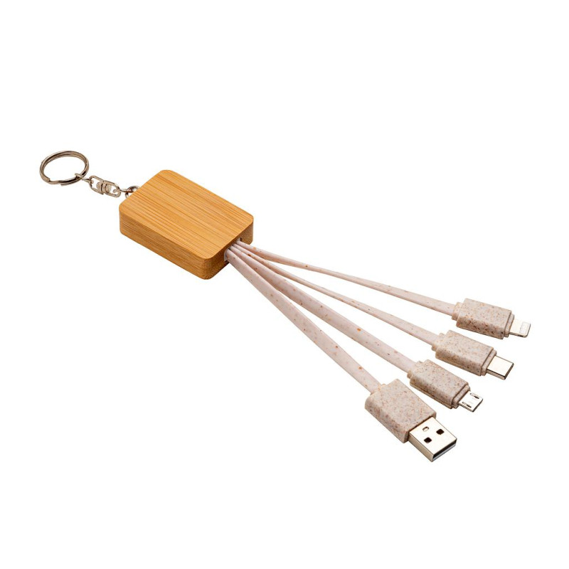 Cable de alimentación usb- type c/lighting/micro usb con llavero