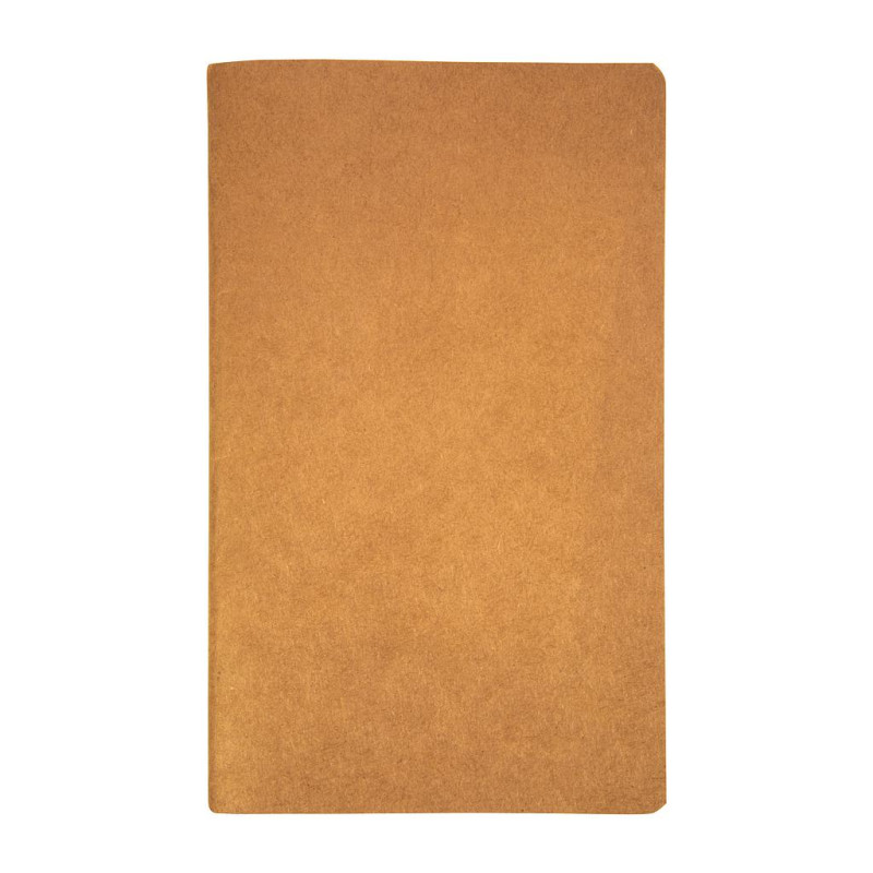 Cuaderno con tapa en papel reciclado, hojas rayadas marfil, 50 páginas, 14,5X21 cm