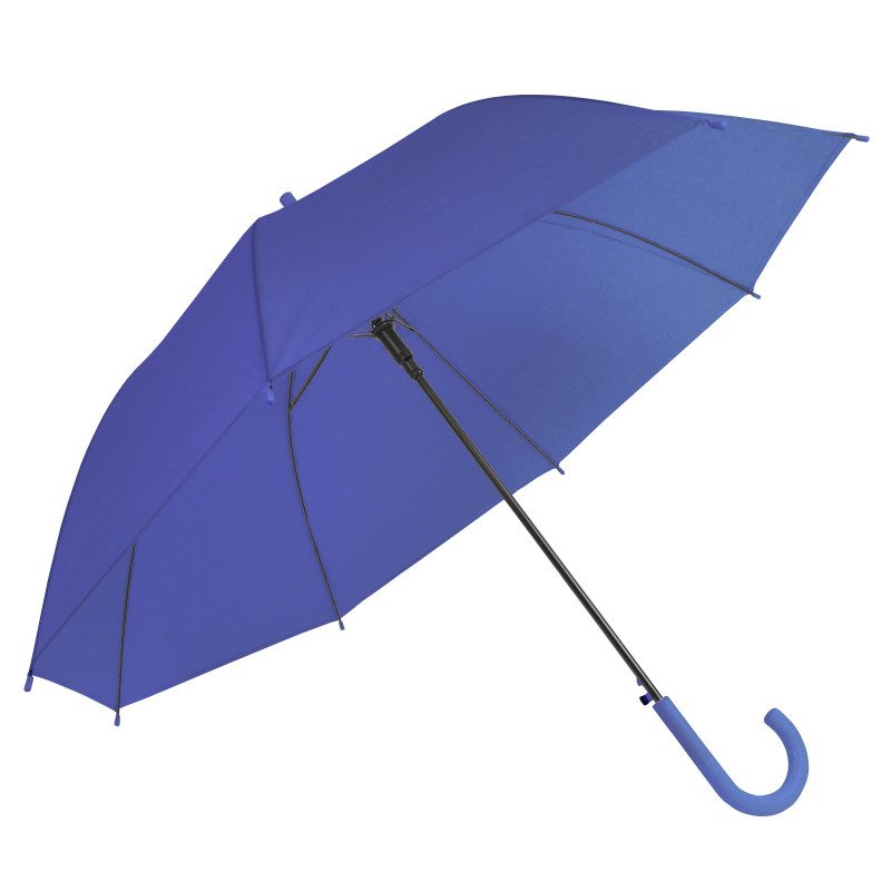 Paraguas automático con marco de metal y mango de plástico curvado en PEVA