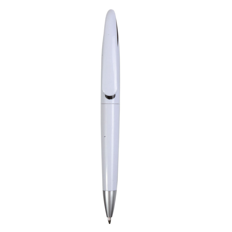 Plastic ballpen with curve shaped clip