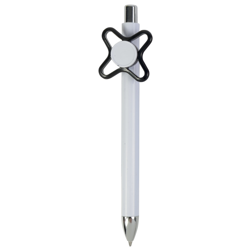 Bolígrafo de plástico blanco con rotulador de color