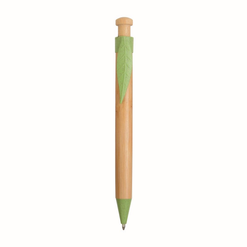 Penna a scatto in bamboo, paglia di grano (50%) e PP (50%)