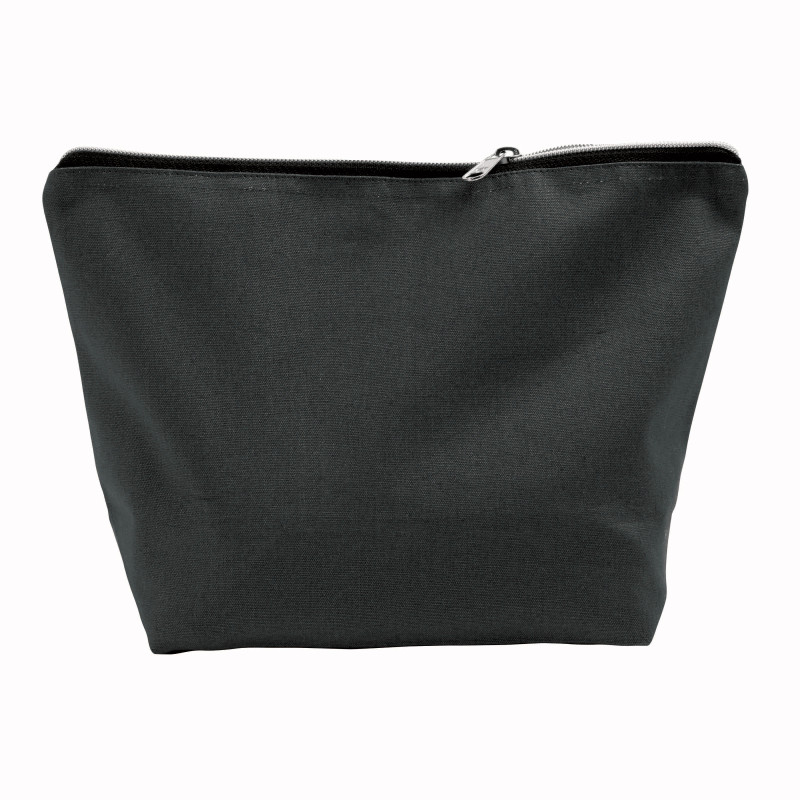 Estuche de belleza de algodón cepillado de 10 oz con cierre de cremallera