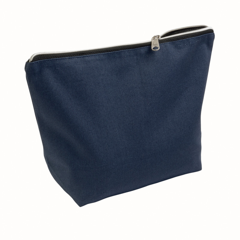 Estuche de belleza de algodón cepillado de 10 oz con cierre de cremallera