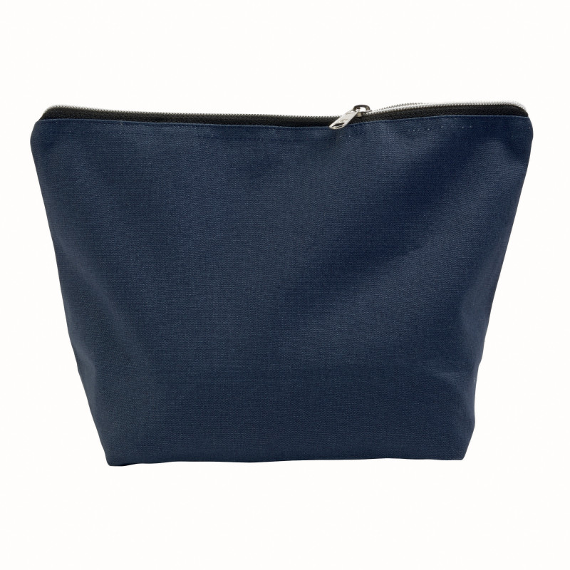 Estuche de belleza de algodón cepillado de 10 oz con cierre de cremallera