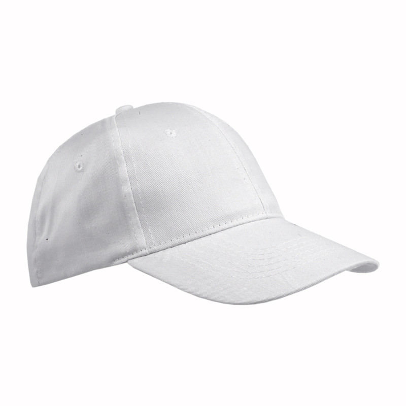 Gorra de 6 paneles de algodón y poliéster.