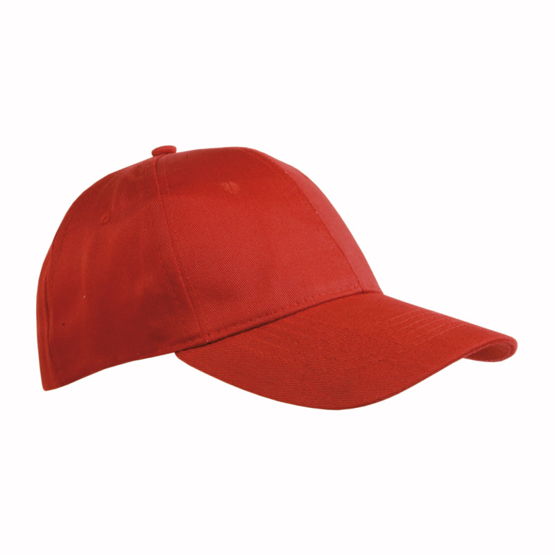 Gorra de 6 paneles de algodón y poliéster.