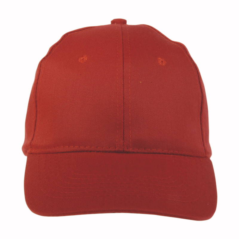 Gorra de 6 paneles de algodón y poliéster.