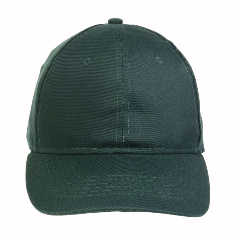 Gorra de 6 paneles de algodón y poliéster.