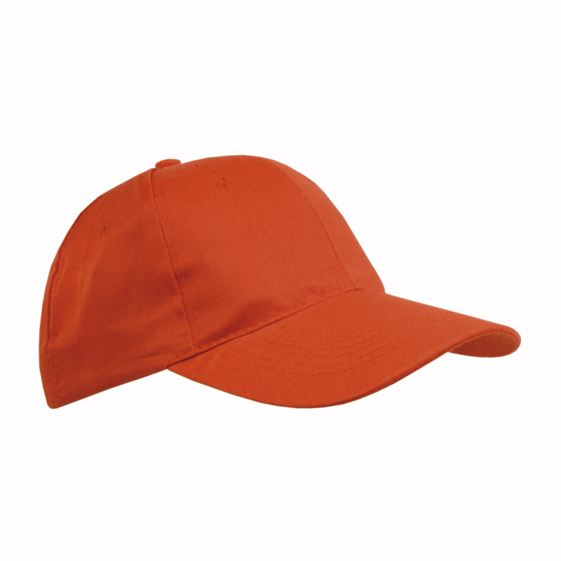 Gorra de 6 paneles de algodón y poliéster.