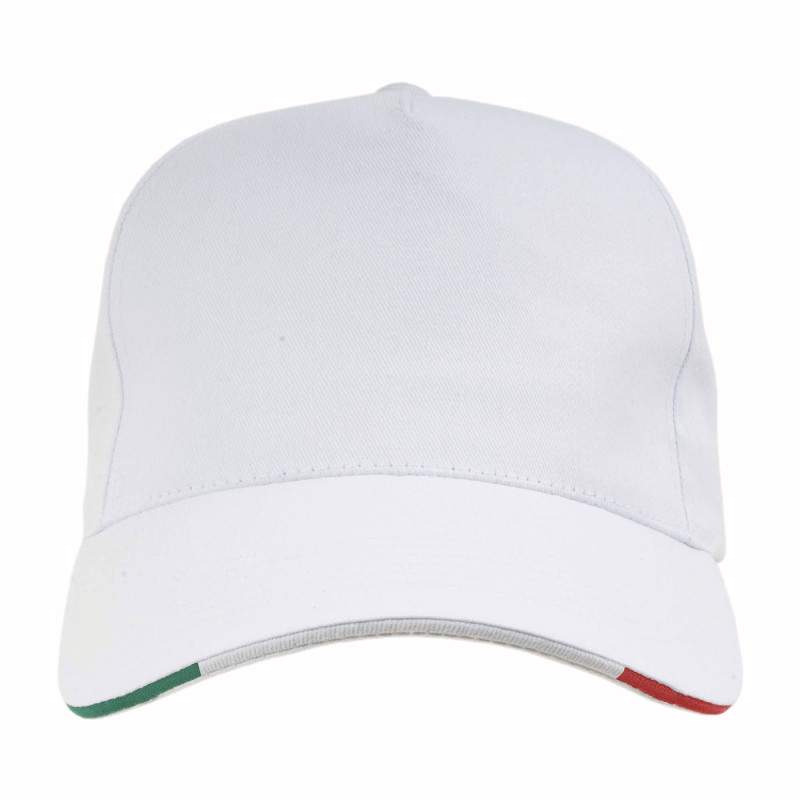 Gorra de 5 paneles de algodón Italia.