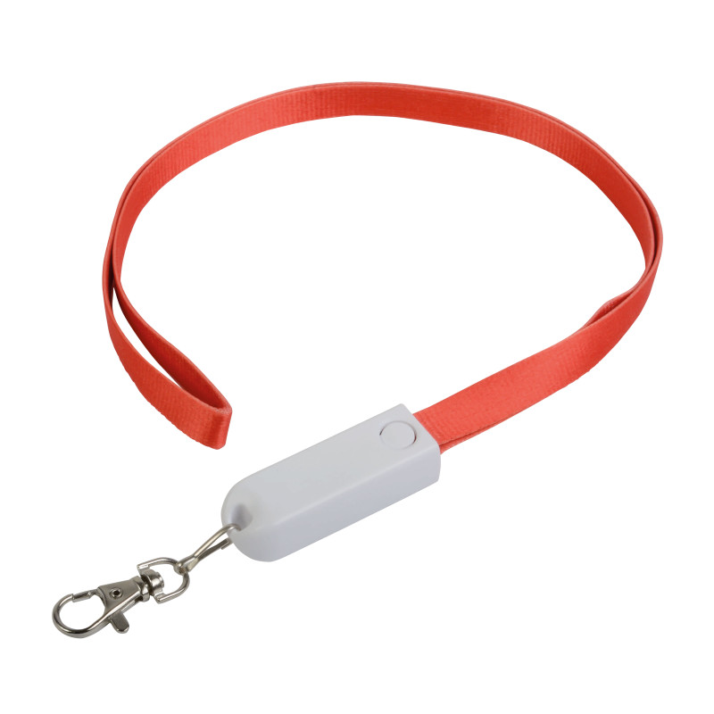 Cordón con mosquetón con función de cable de carga con conector C / USB tipo Micro-USB / L
