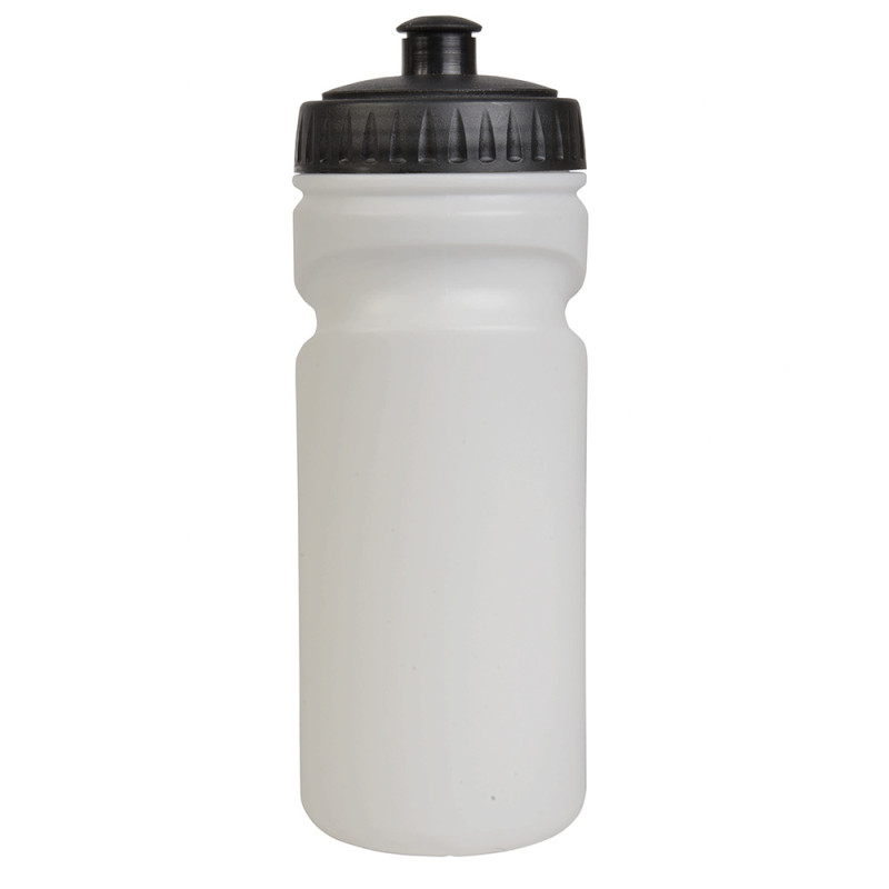 Cantimplora  de plástico libre de BPA blanco (500 ml) con tapa de color