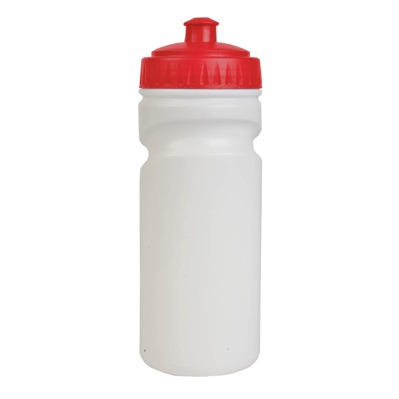 Cantimplora  de plástico libre de BPA blanco (500 ml) con tapa de color