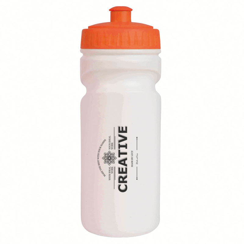 Cantimplora  de plástico libre de BPA blanco (500 ml) con tapa de color