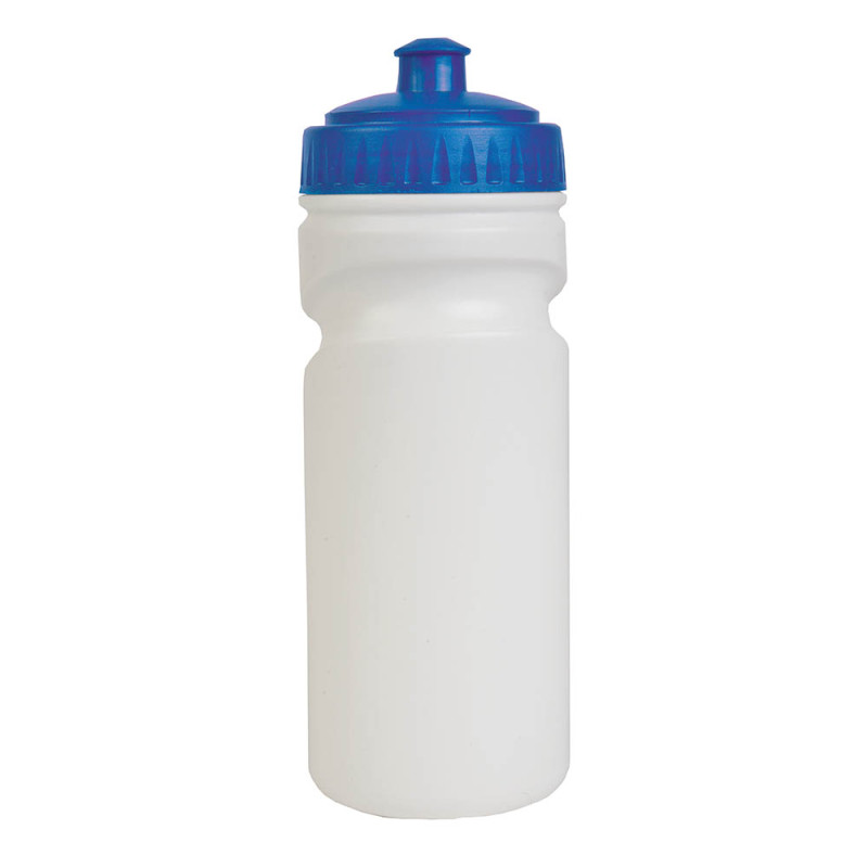 Cantimplora  de plástico libre de BPA blanco (500 ml) con tapa de color