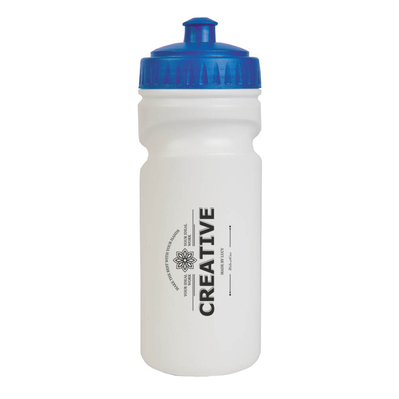Cantimplora  de plástico libre de BPA blanco (500 ml) con tapa de color