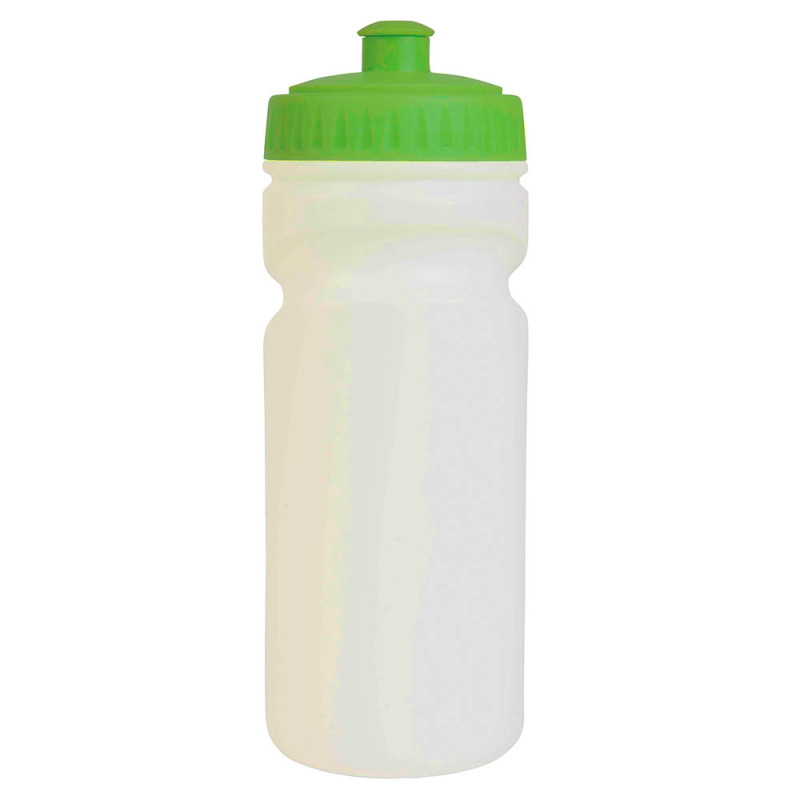 Cantimplora  de plástico libre de BPA blanco (500 ml) con tapa de color
