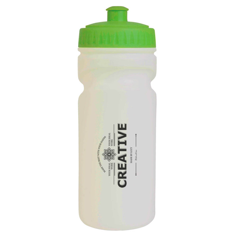 Cantimplora  de plástico libre de BPA blanco (500 ml) con tapa de color