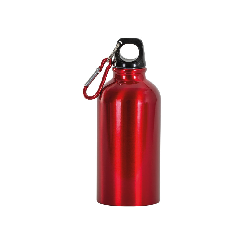 Aluminum bottle with carabiner, 400ml