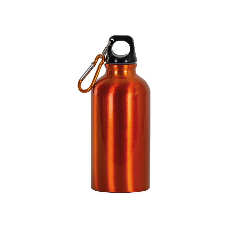 Aluminum bottle with carabiner, 400ml