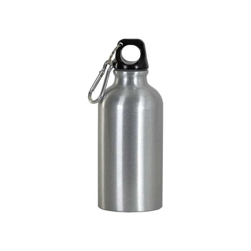 Aluminum bottle with carabiner, 400ml