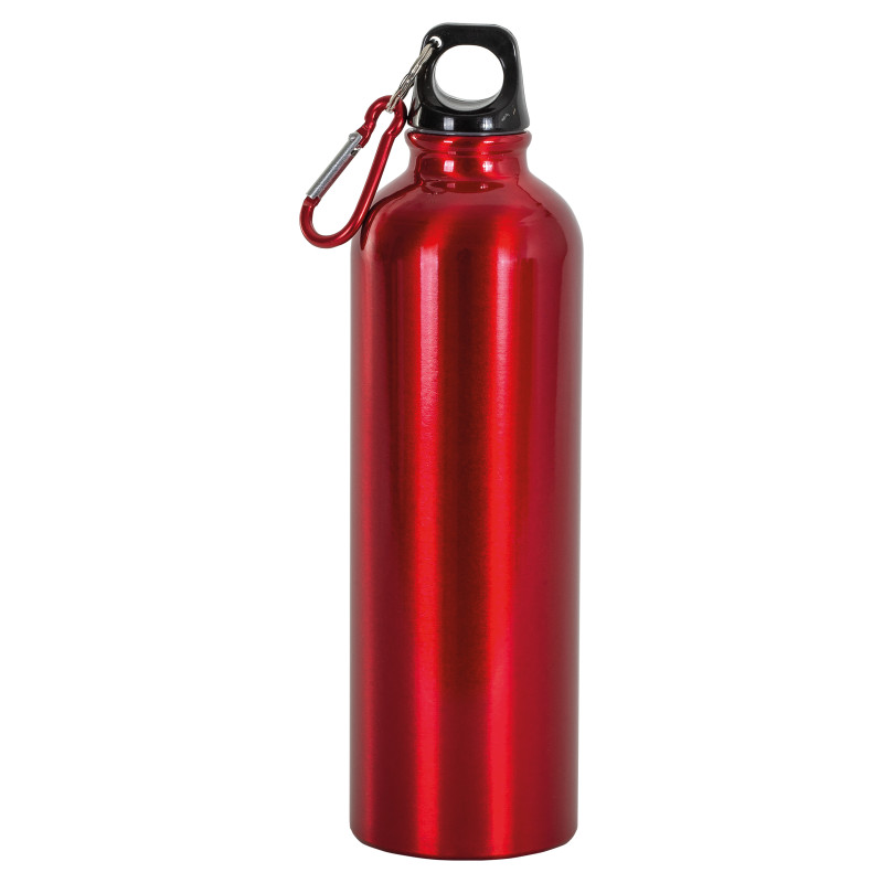 Aluminum bottle with carabiner. 750ml, no box