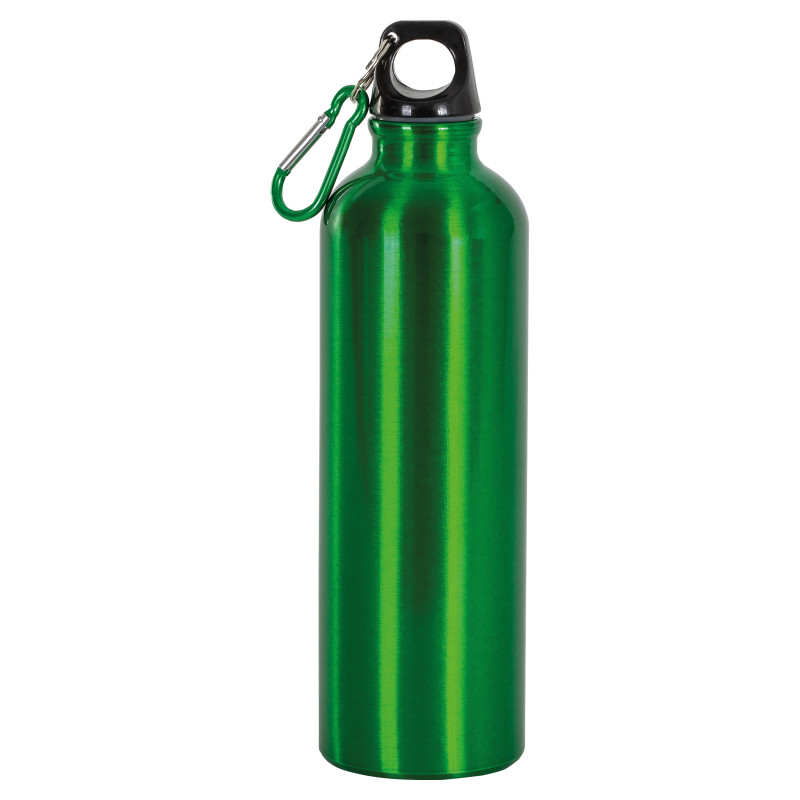 Aluminum bottle with carabiner. 750ml, no box