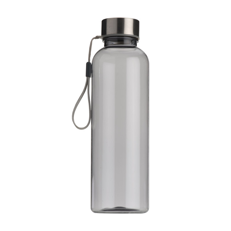 Bidon en tritan transparente con tapa metálica (500ml). Libre de BPA