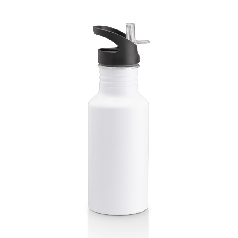 Botella de aluminio (600 ml) con pajita extraíble