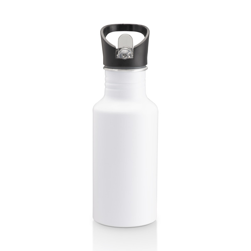 Botella de aluminio (600 ml) con pajita extraíble