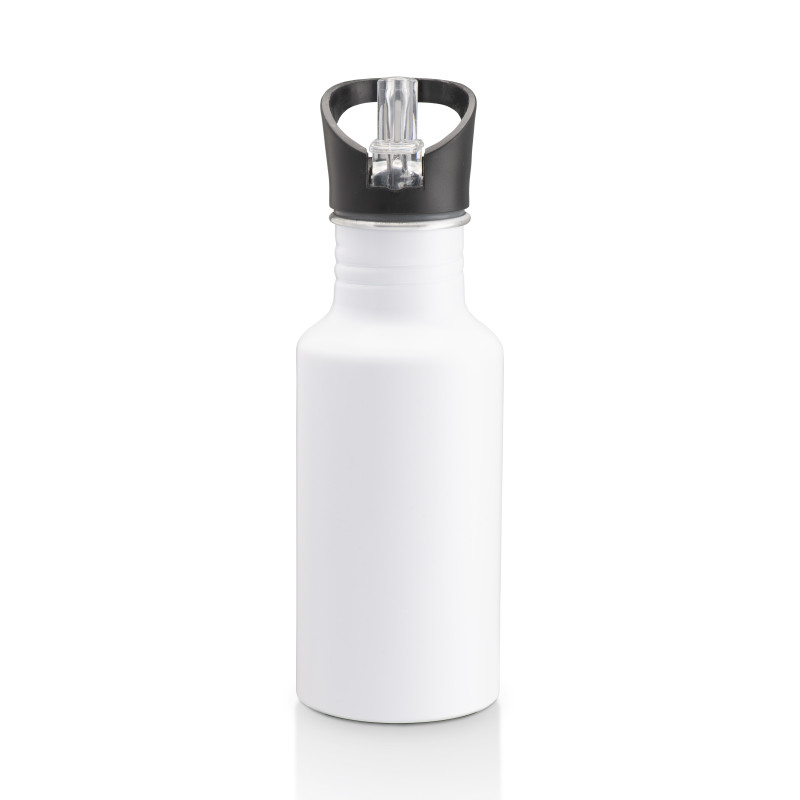 Botella de aluminio (600 ml) con pajita extraíble