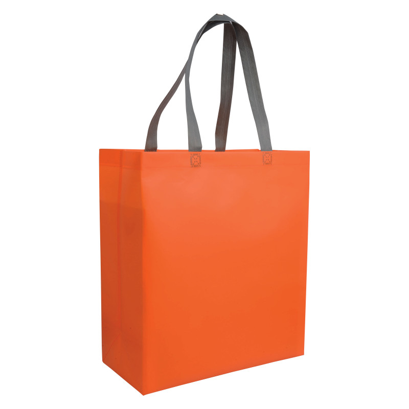 Bolsa Shopper de tejido sin tejer laminado, asas largas y fuelle