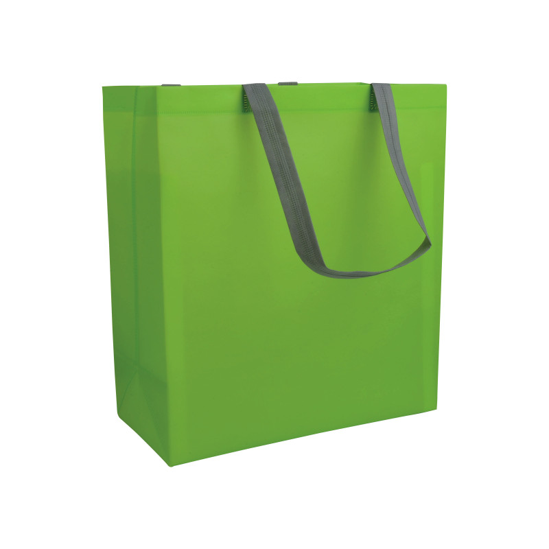 Bolsa Shopper de tejido sin tejer laminado, asas largas y fuelle