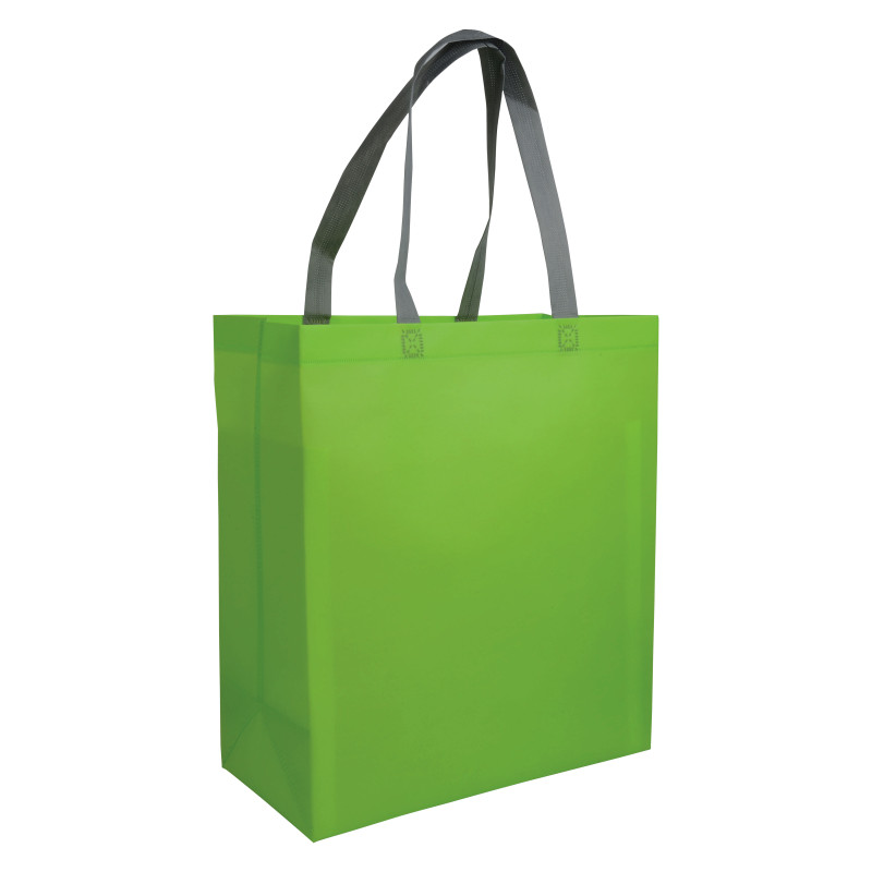 Bolsa Shopper de tejido sin tejer laminado, asas largas y fuelle