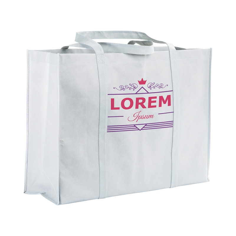 Bolsa shopper de tejido sin tejer 100 g/m2 con asas largas y fuelle