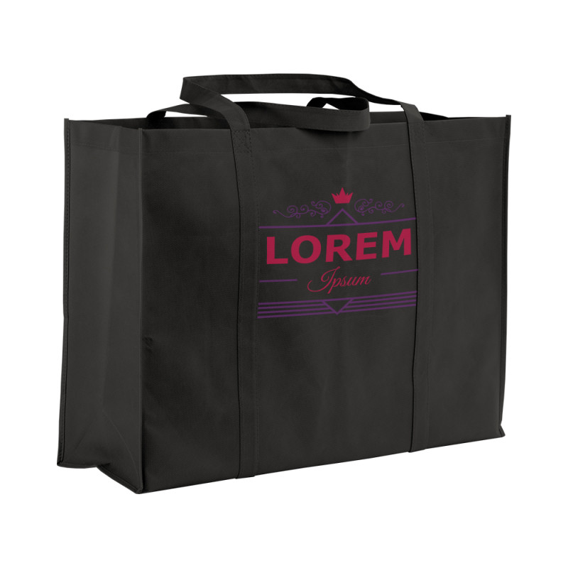 Bolsa shopper de tejido sin tejer 100 g/m2 con asas largas y fuelle