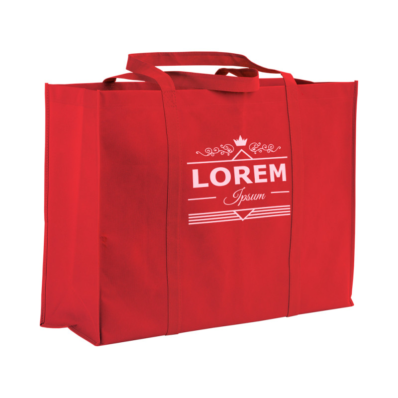 Bolsa shopper de tejido sin tejer 100 g/m2 con asas largas y fuelle