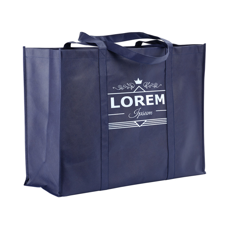 Bolsa shopper de tejido sin tejer 100 g/m2 con asas largas y fuelle