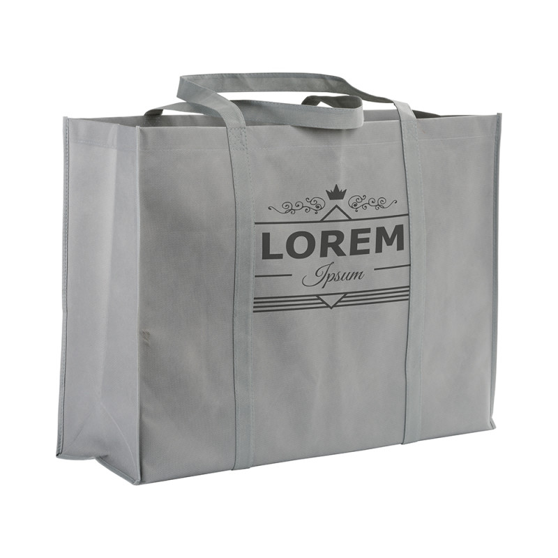 Bolsa shopper de tejido sin tejer 100 g/m2 con asas largas y fuelle