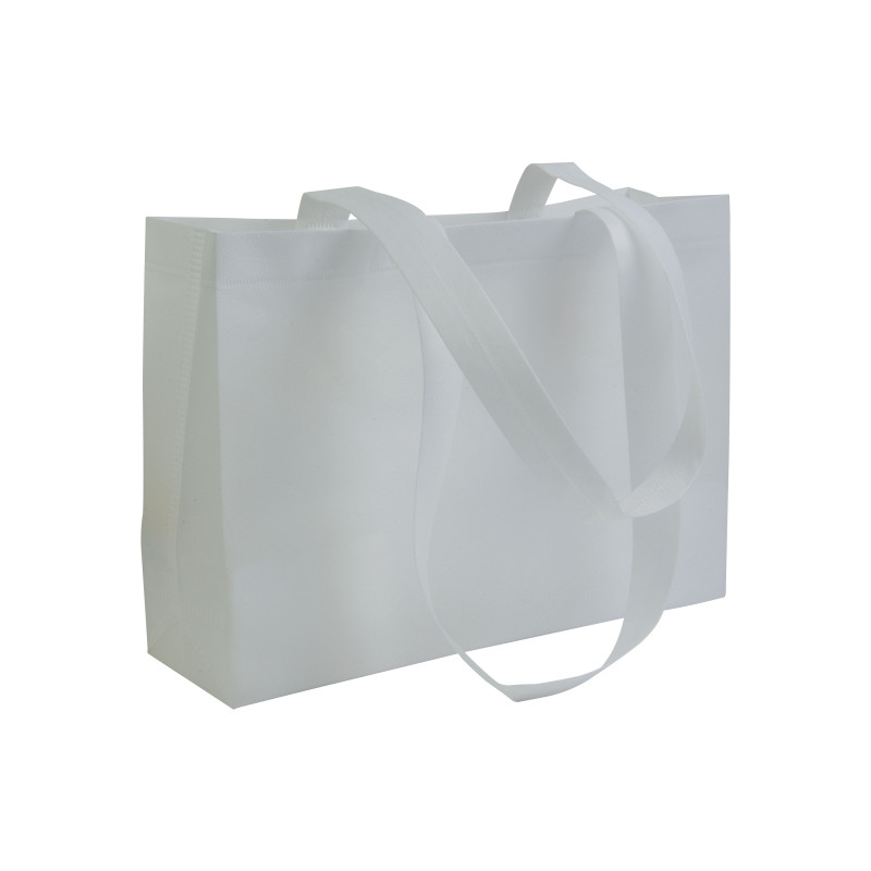 Bolsa shopper de tejido sin tejer 80 g/m2 con asas largas y fuelle