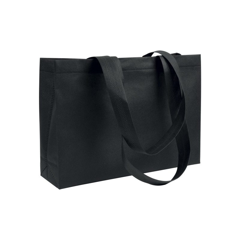 Bolsa shopper de tejido sin tejer 80 g/m2 con asas largas y fuelle