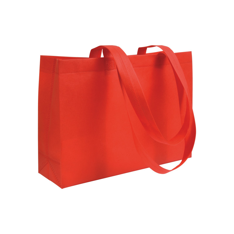 Bolsa shopper de tejido sin tejer 80 g/m2 con asas largas y fuelle