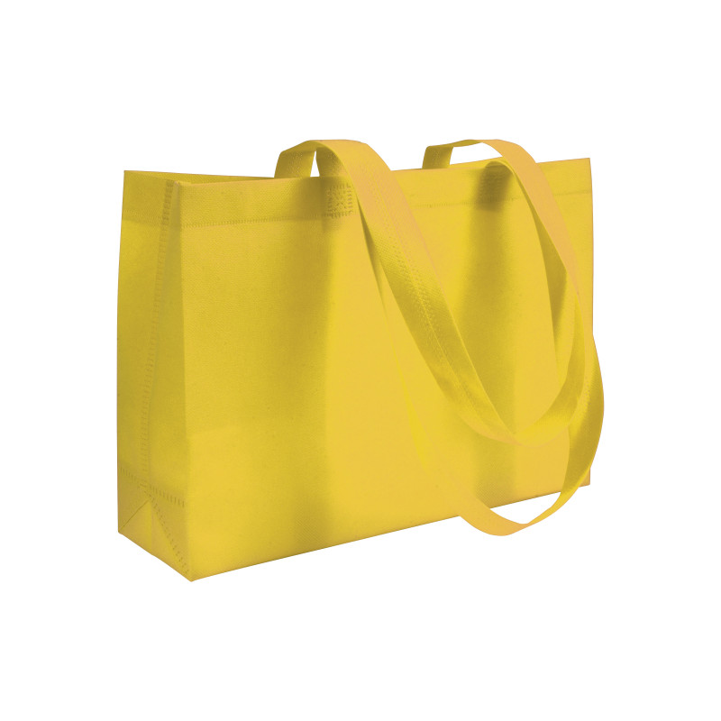 Bolsa shopper de tejido sin tejer 80 g/m2 con asas largas y fuelle